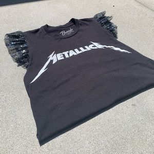 Reworked ‘Metallica’ graphic tee; Black